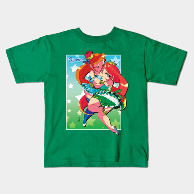 CHIBI-ZODIAC GEMINI Kids T-Shirt by MBsilverLuna